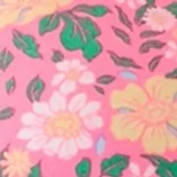 Plus Printed Pleated V-Neck Top