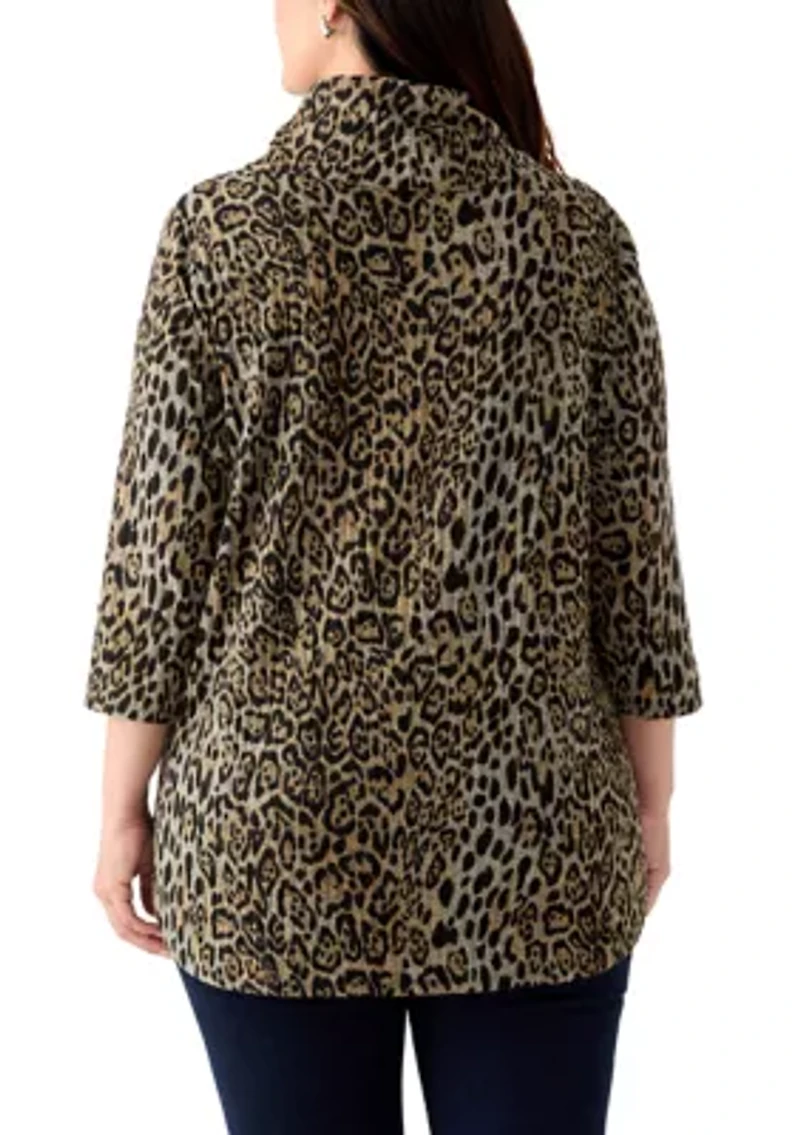 Plus Cowl Neck Hacci Top