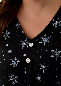 Plus 3/4 Sleeve Hacci Sharkbite Henley Top