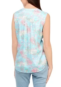 Petite Sleeveless Printed Top