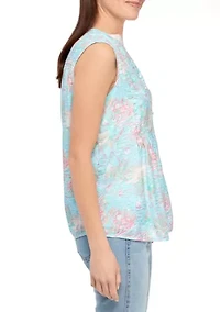 Petite Sleeveless Printed Top
