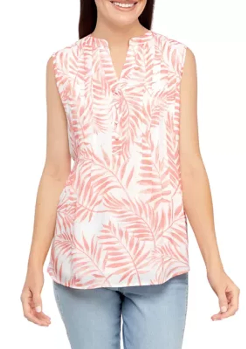 Petite Sleeveless Printed Top