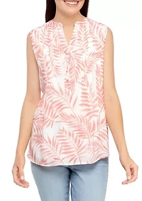 Petite Sleeveless Printed Top