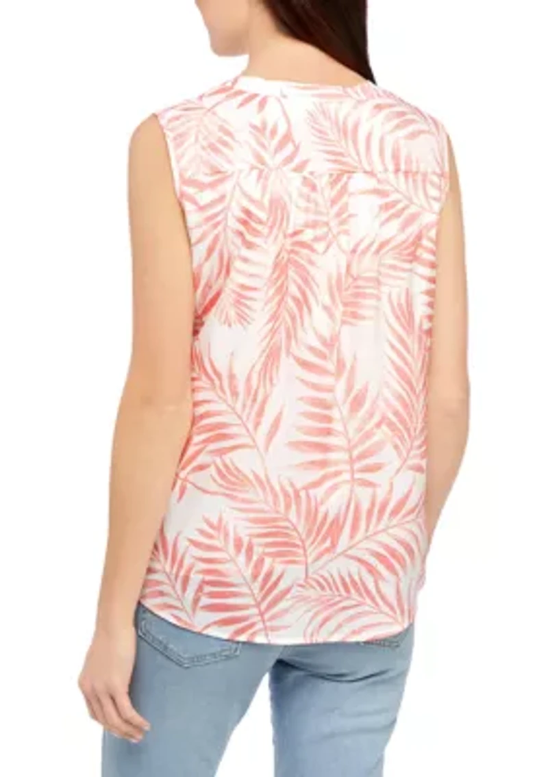 Petite Sleeveless Printed Top