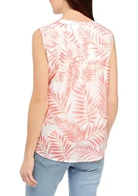 Petite Sleeveless Printed Top