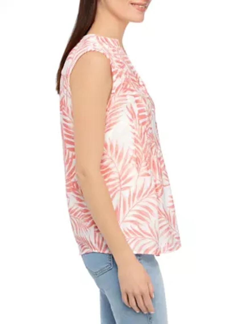 Petite Sleeveless Printed Top