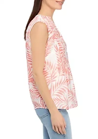Petite Sleeveless Printed Top