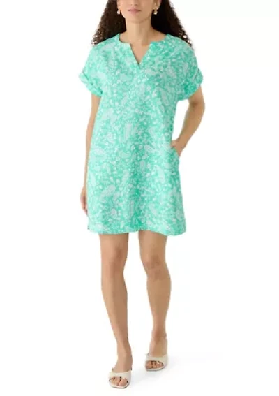 Petite Split Neck Dress