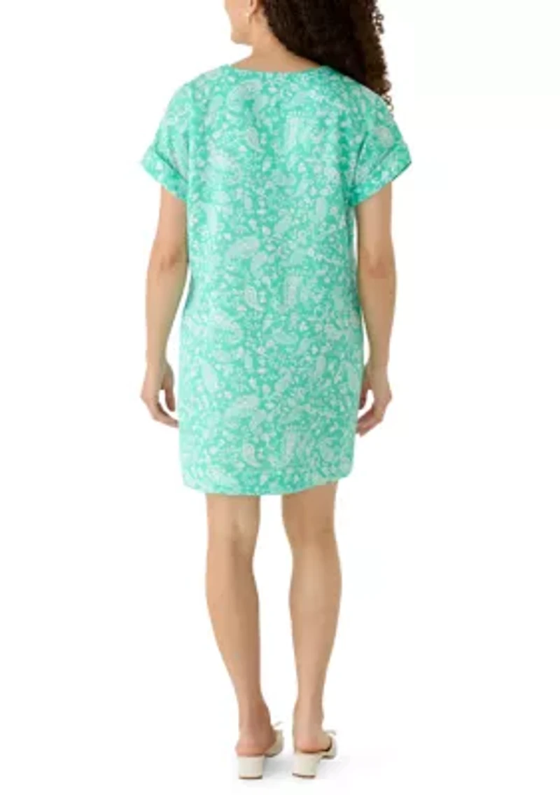 Petite Split Neck Dress