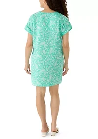 Petite Split Neck Dress