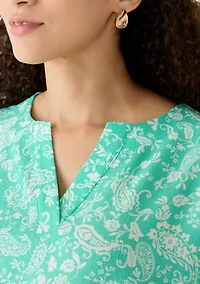 Petite Split Neck Dress