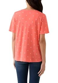 Petite Flutter Sleeve V-Neck T-Shirt