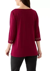 Women's Lattice Cuff T-Shirt