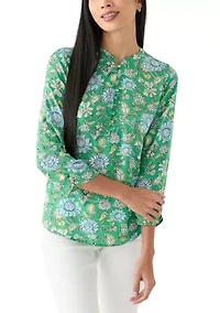 Petite Woven Printed Top