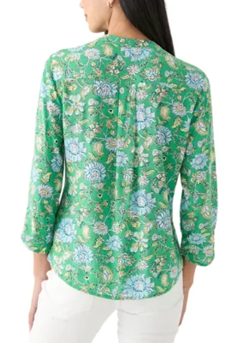 Petite Woven Printed Top