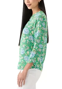 Petite Woven Printed Top