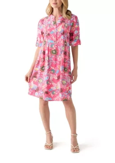 Petite Woven Henley Dress