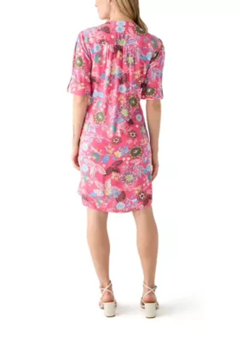 Petite Woven Henley Dress