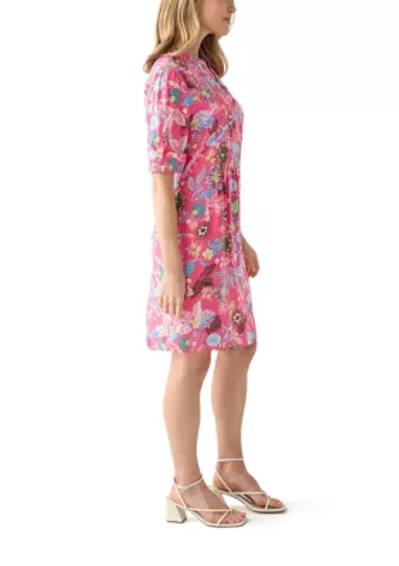 Petite Woven Henley Dress