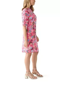 Petite Woven Henley Dress