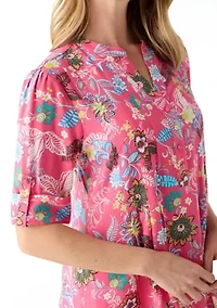 Petite Woven Henley Dress