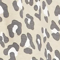 Petite 3/4 Roll Tab Sleeve Honeycomb Leopard Top