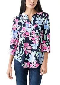 Petite Printed Knit Top