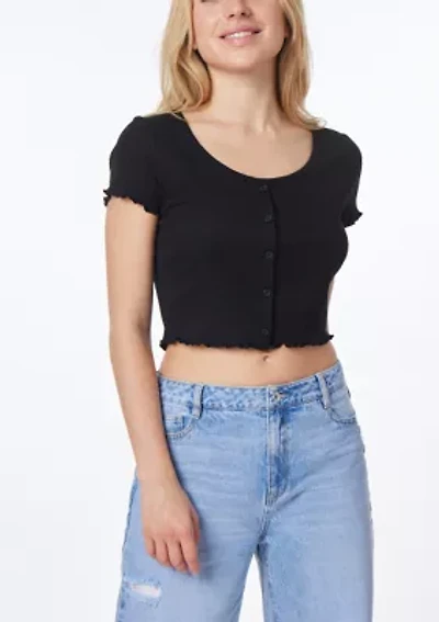 Juniors'  Short Sleeve Simone Henley T-Shirt