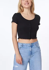 Juniors'  Short Sleeve Simone Henley T-Shirt