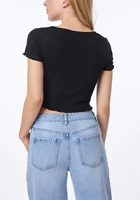 Juniors'  Short Sleeve Simone Henley T-Shirt