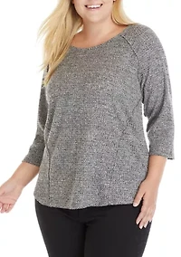 Plus 3/4 Sleeve Knit Top