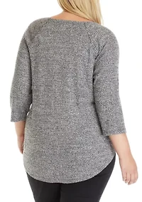Plus 3/4 Sleeve Knit Top