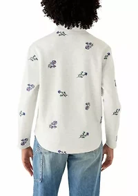 Women's Long Sleeve Quarter Zip Brushed Terry Top