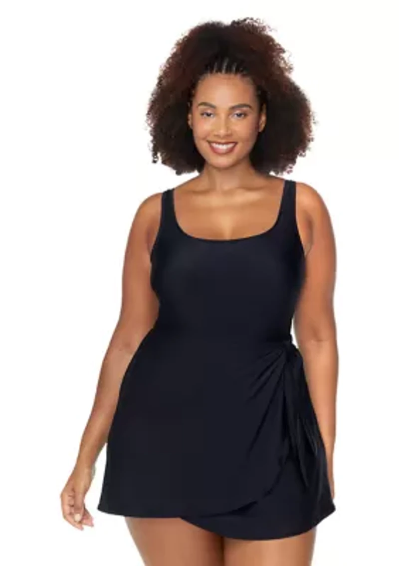 Plus Solid Calabria Swim Dress