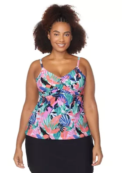 Plus She's Like Summer Aries Tankini Swim Top