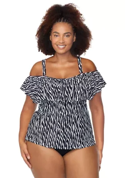 Plus Hideaway Tortuga Tankini Swim Top