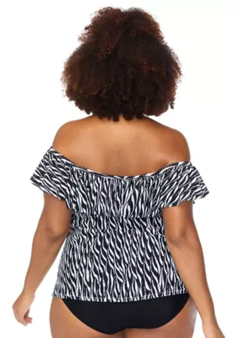 Plus Hideaway Tortuga Tankini Swim Top