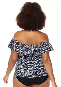 Plus Hideaway Tortuga Tankini Swim Top