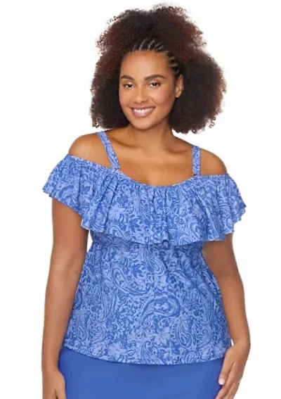 Plus Luna Tortuga Tankini Swim Top