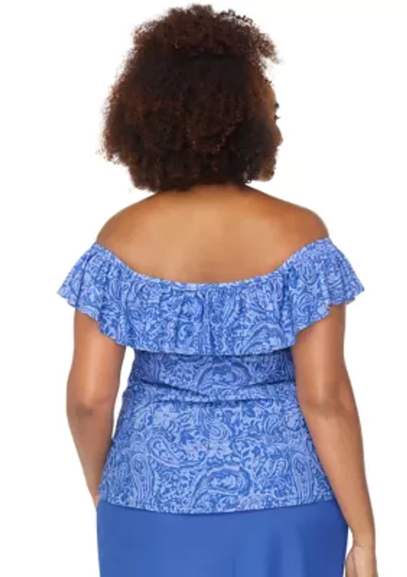 Plus Luna Tortuga Tankini Swim Top