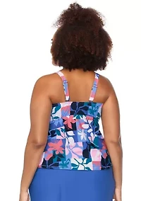 Plus Made You Look Zanzibar Swim Tankini Top