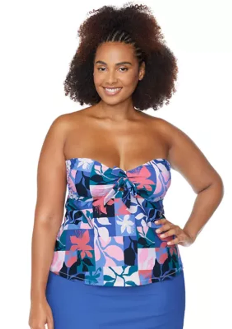 Plus Made You Look Zanzibar Swim Tankini Top