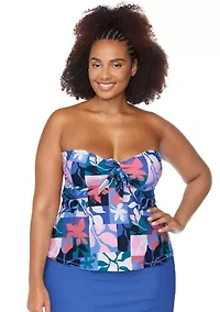 Plus Made You Look Zanzibar Swim Tankini Top