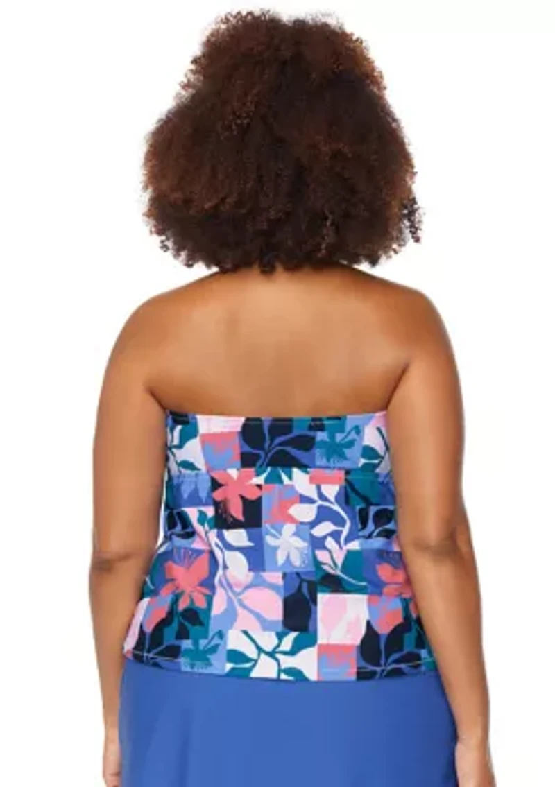Plus Made You Look Zanzibar Swim Tankini Top