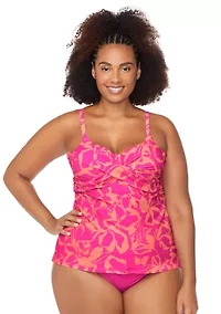 Plus Havana Rose Aries Swim Tankini Top