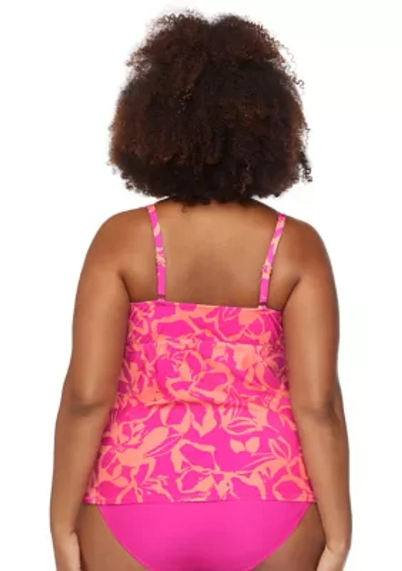 Plus Havana Rose Aries Swim Tankini Top