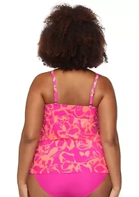 Plus Havana Rose Aries Swim Tankini Top