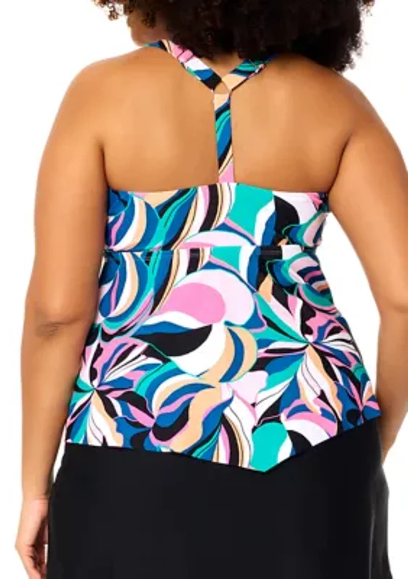 Plus Supernatural Aviva Tankini Swim Top