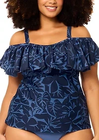 Plus Solstice Canyon Tortuga Tankini Swim Top