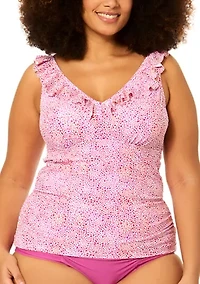 Plus Cosmic Sunset Andressa Tankini Swim Top